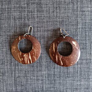Vintage wooden (?) earrings for pierced ears